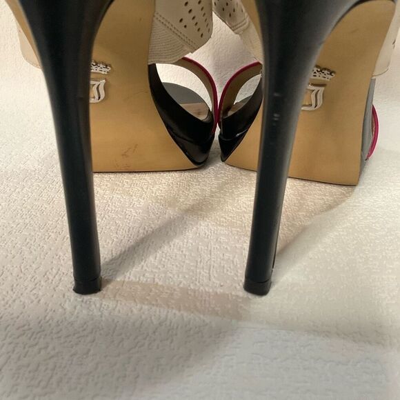 Juicy Couture Sex in the City Heels pink, nude & black Womens size 8 Sandals - Picture 8 of 11